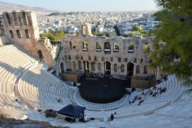 Acropolis of Athens, Parthenon and Acropolis Museum private tour with dinner - Dinner, wine, and the view from below