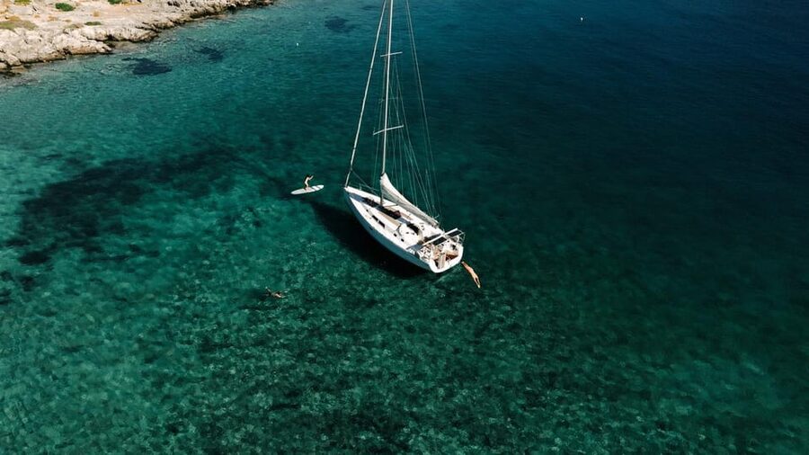 Agios Nikolaos: Golden Hour Sailboat Tour with Wine & Snacks - Kolokitha Bay, where most of the time is spent