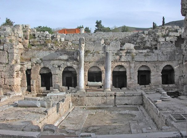 Ancient Corinth, Sanctuary of Hera, Blue Lake & Canal from Athens - The Corinth Canal makes a sharp opening