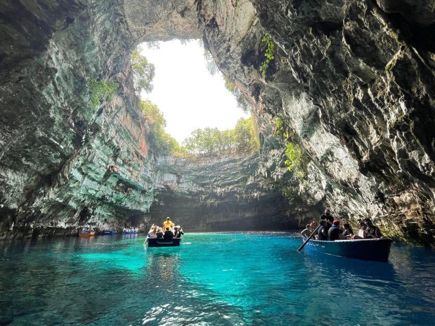 Argostoli: Melissani Lake, Drogarati Cave, and Myrtos Beach - Melissani Lake and the short underground boat ride
