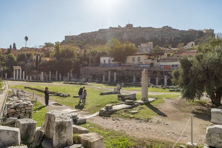Athens: Acropolis & Plaka Neighborhood Private Walking Tour - Descending past the Odeon of Herodes Atticus