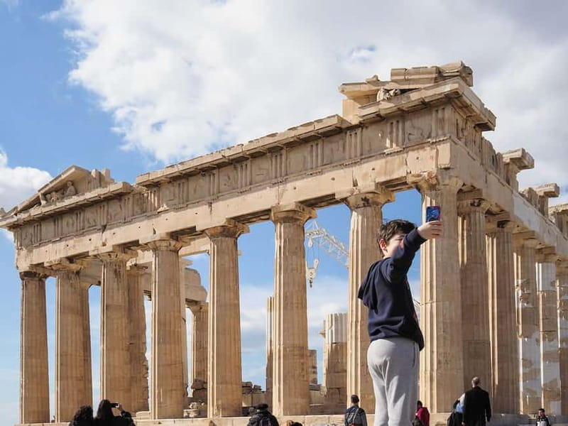 Columns of the Parthenon above Athens