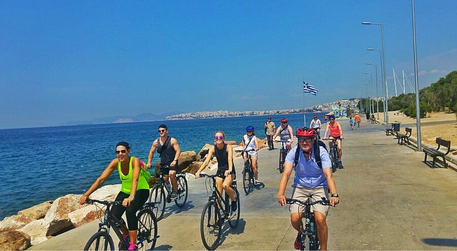 Athens: City & Sea Bike Tour - Kalamaki Beach and the half-way break
