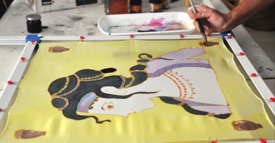 Athens: Create your own Greek Silk Scarf Souvenirs - Drying, setting, and packing the finished scarf