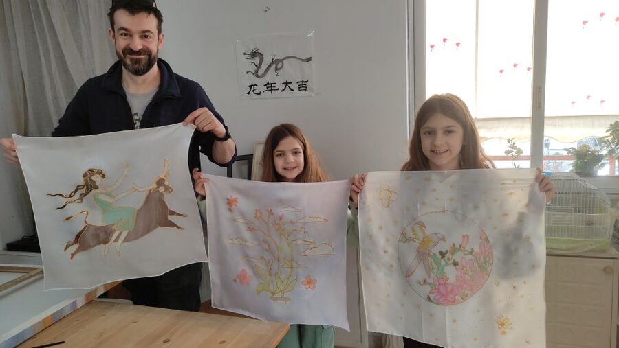 Athens: Create your own Greek Silk Scarf Souvenirs - Entering Ioanna’s studio near the Acropolis
