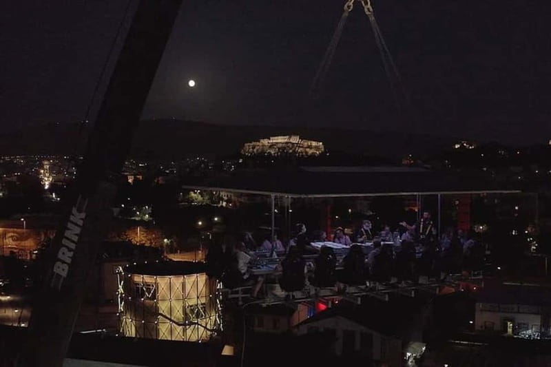 Athens: Dinner in the Sky Experience - Four Courses, Greek Wine, and a Busy Chef
