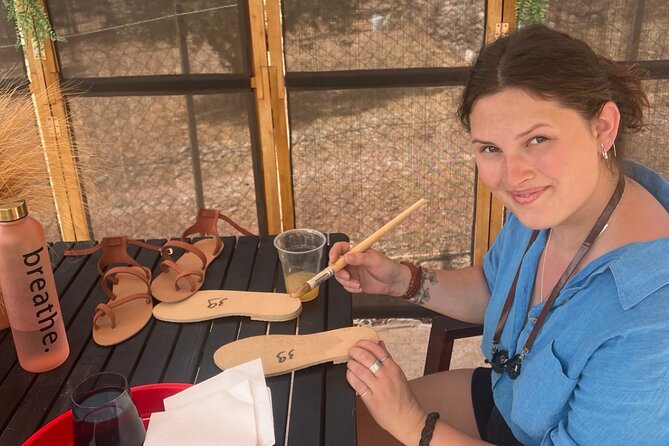 Athens Make Your Own Greek Leather Sandals Workshop - Measuring your feet for a custom fit