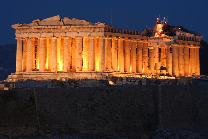Athens Night Sightseeing Tour with Greek Dinner Show - The evening begins with Athens by coach