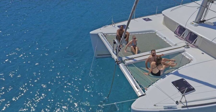 Athens: Riviera Catamaran Cruise with Meal and Drinks - Sailing toward Voula