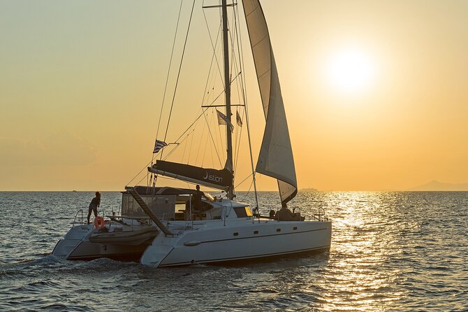 Athens Semi Private Sunset Catamaran Cruise with meal & drinks - Seafood pasta, Greek sides, and limited drinks