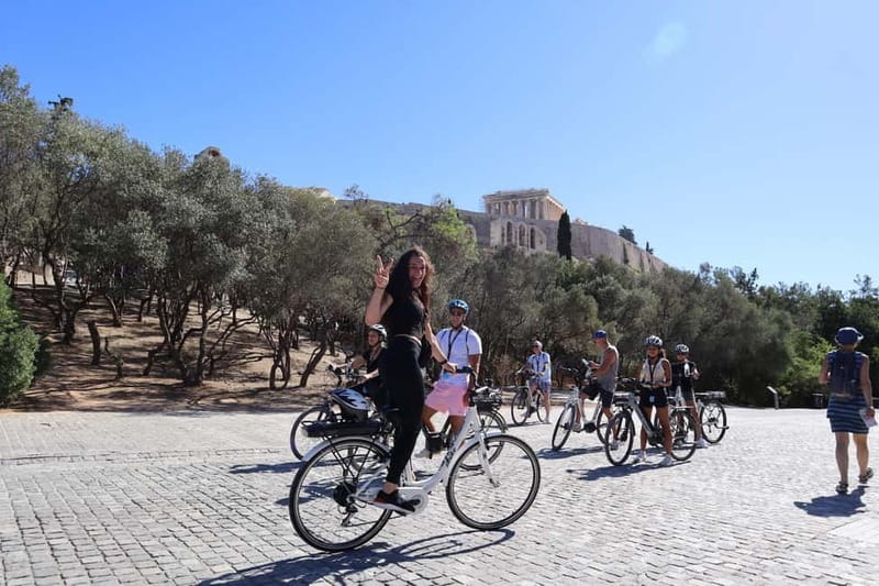 Athens: Small-Group E-Bike Tour of Historic Highlights - Beneath the Acropolis on Dionysiou Areopagitou