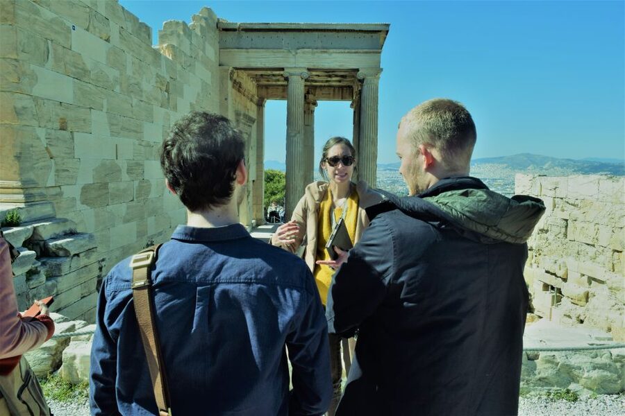 Athens: The Acropolis Guided Walking Tour in German - Walking past the Asklepieion and Odeon