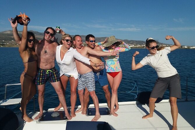 Catamaran Semi Cruise Paros Antiparos includes Food and Drinks - Why this Paros catamaran day works so well