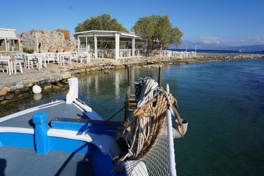 Crete: Fishing & Swimming Boat Cruise with Lunch & Drinks - What the small boat feels like in practice