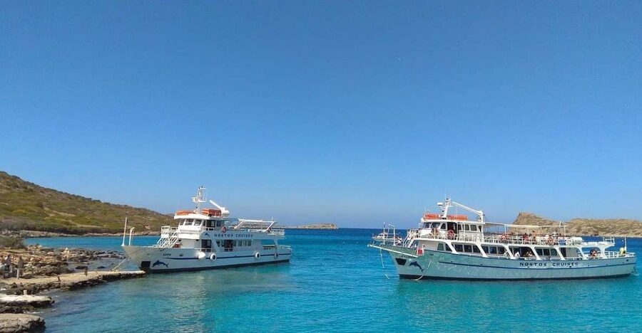 Crete: Mirabello Bay Cruise with Onboard Cocktail - Skistra Bay for Snorkeling and a Cocktail
