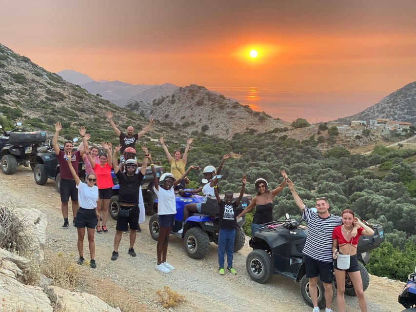 Crete: Sunset or Morning Quad with Local Products Tasting - From Minoan olive oil to a family tasting