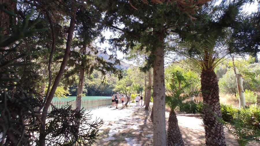 Crete: Trypiti Beach Off-Road South Tour w/ Lunch & Wine - Zaros Lake gives the morning a quiet start