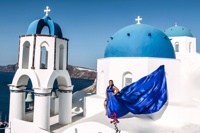 Exclusive Santorini Flying Dress Photoshoot with Pickup - What you actually receive for $169.38