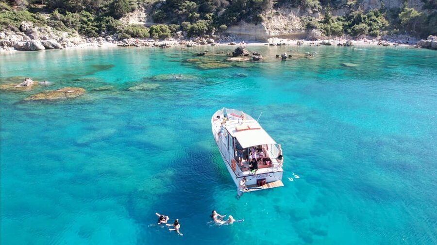 Faliraki: Boat Trip to Afantou Caves, Antony Quinn, Ladiko - Anthony Quinn Bay: the main snorkeling stop