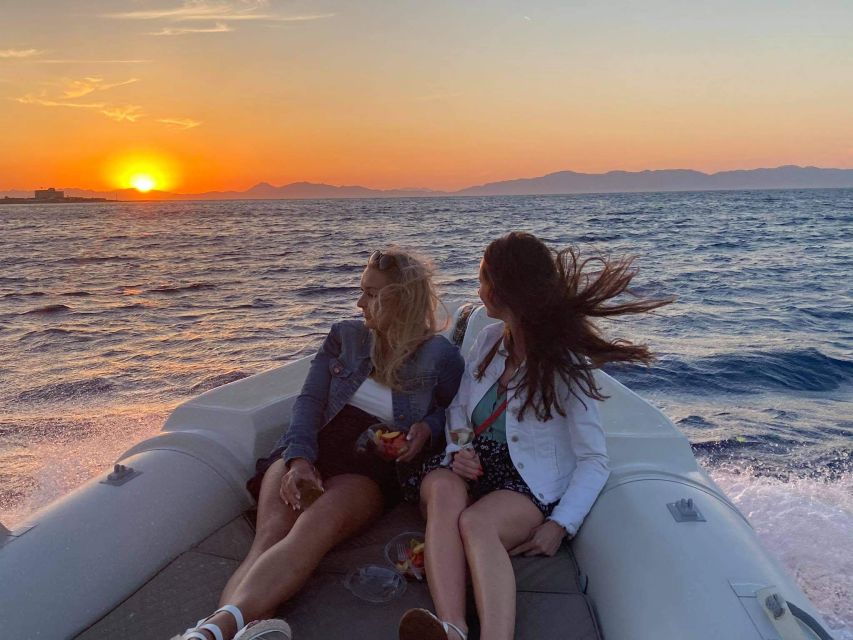 Faliraki: Evening RIB Cruise with Champagne and Sunset Views - Rhodes Town and the old harbor from offshore