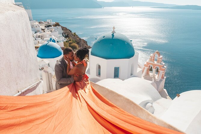 Flying Dress Santorini Photoshoot - Oia’s marble streets and the Castle area