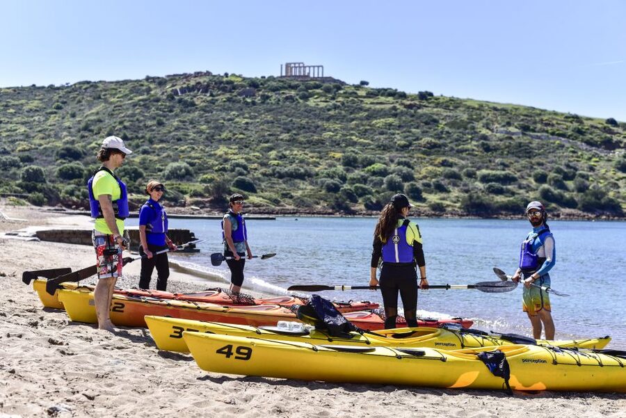 From Athens: Cape Sounion Guided Kayaking Tour with Lunch - A swim and snack at Archi or Legrena