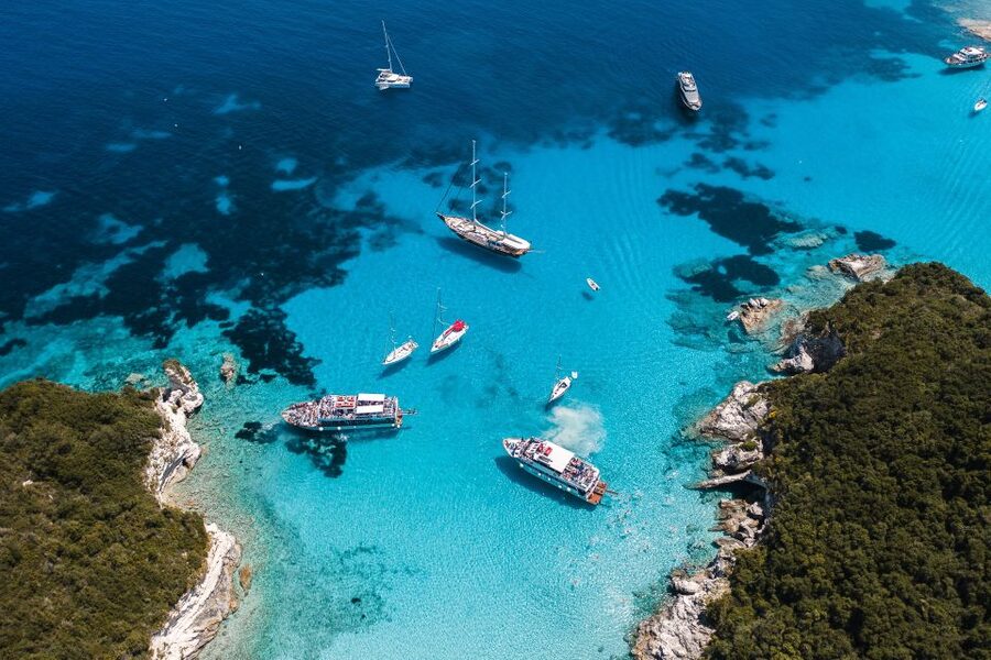 From Benitses/Lefkimmi: Paxos, Antipaxos & Caves Day Cruise - Sea caves and stories along the Paxos coast