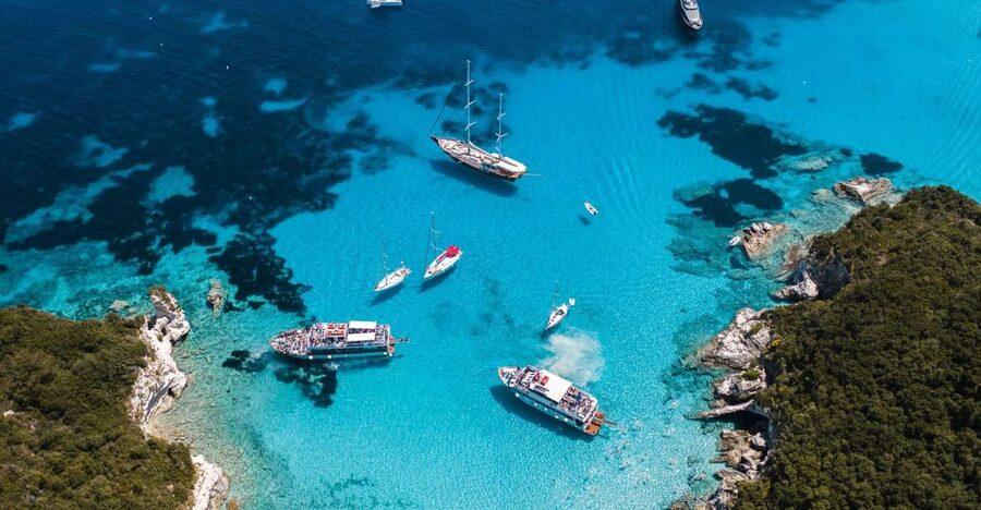 From Benitses/Lefkimmi: Paxos, Antipaxos & Caves Day Cruise - Antipaxos and the swim near Voutoumi Beach