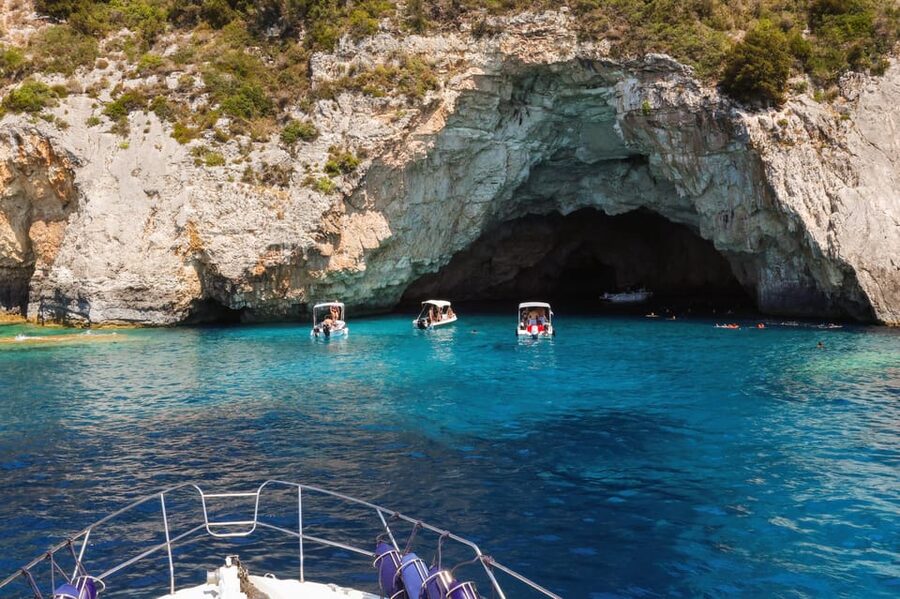 From Corfu: Luxury Yacht Cruise to Paxos and Antipaxos - Vrika Beach supplies the main swim