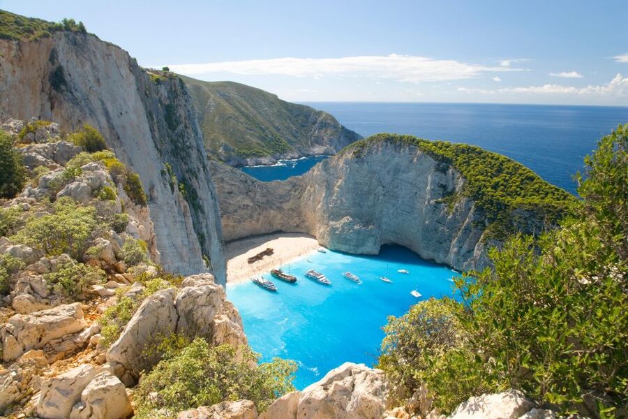 From Kefalonia: Blue Cave Boat Cruise & Shipwreck Photo Stop - Alykanas Beach and an hour in northern Zakynthos