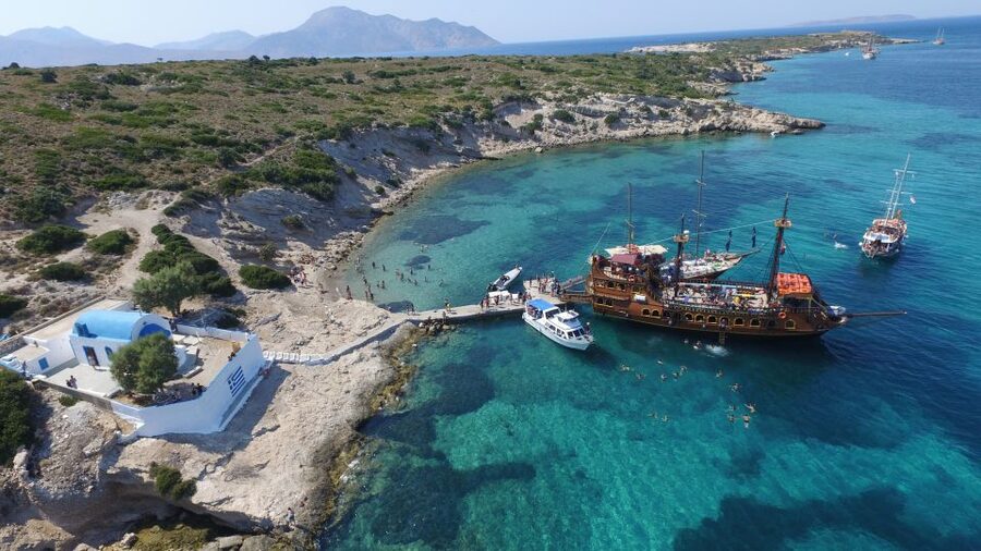 From Kos: 3-Island Pirate Cruise with Lunch and Waterslide - A pirate boat day from Kos Harbour