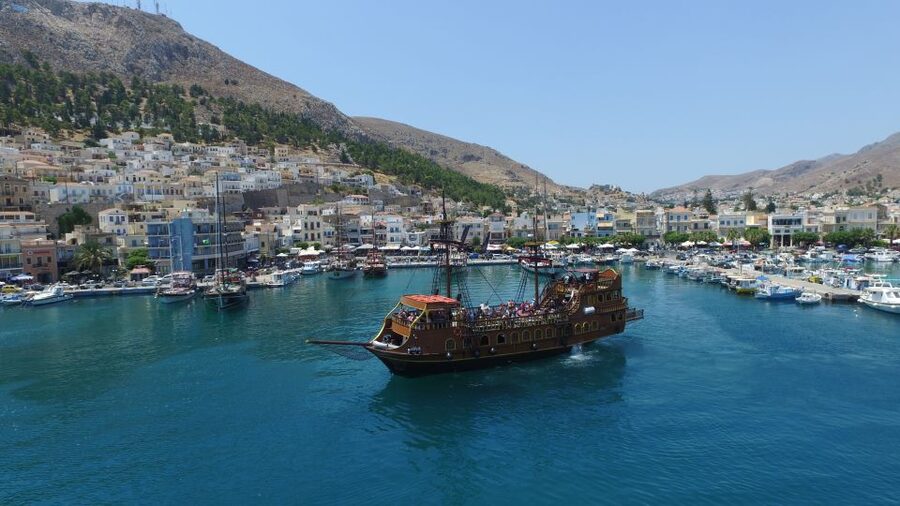From Kos: 3-Island Pirate Cruise with Lunch and Waterslide - Kalymnos: the longest stop and the most character