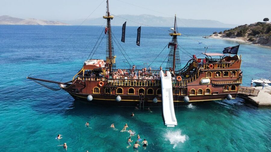 From Kos: 3-Island Pirate Cruise with Lunch and Waterslide - Value at about $29 per person