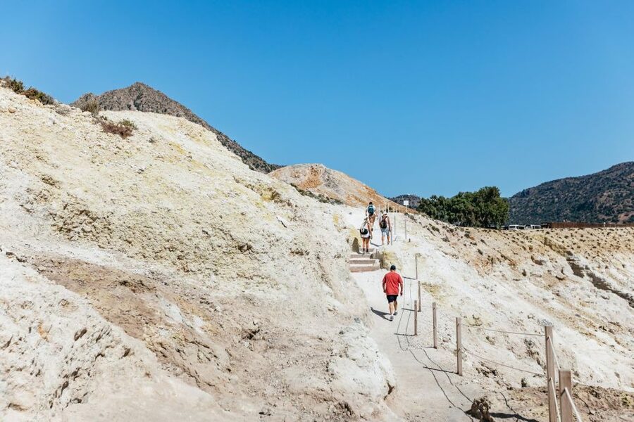 From Kos: Nisyros Island Volcano and Panagia Spiliani - Riding up to the volcanic crater