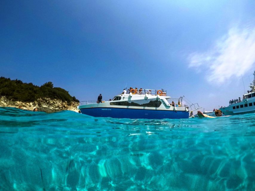 From Lefkimmi: Syvota, Blue Lagoon and Cave Sunset Cruise - Inside Sivota Cave by boat