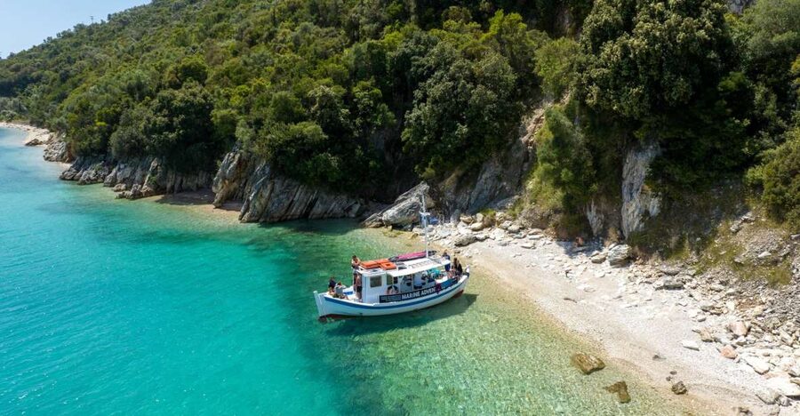 From Nidri: Marine Wildlife Cruise with Lunch and Swim Stops - Sailing to Meganisi and the stop at Vathy