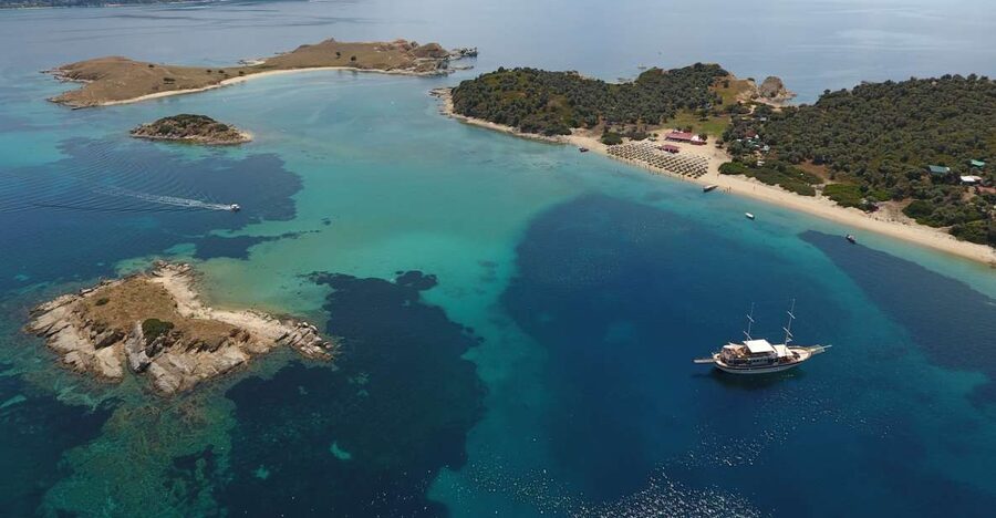 From Ouranoupoli: Blue Lagoon Two Island Cruise - Leaving Ouranoupoli Port with Athos Sea Cruises