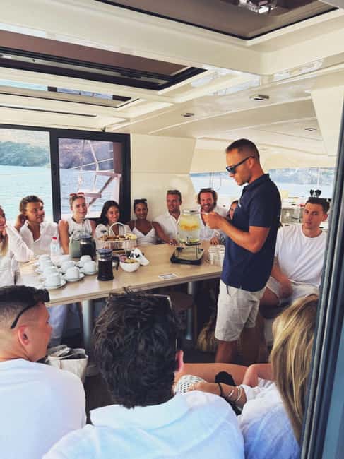 From Panormo: Luxe All-Inclusive Catamaran Cruise with Lunch - Welcome snacks and a calm start
