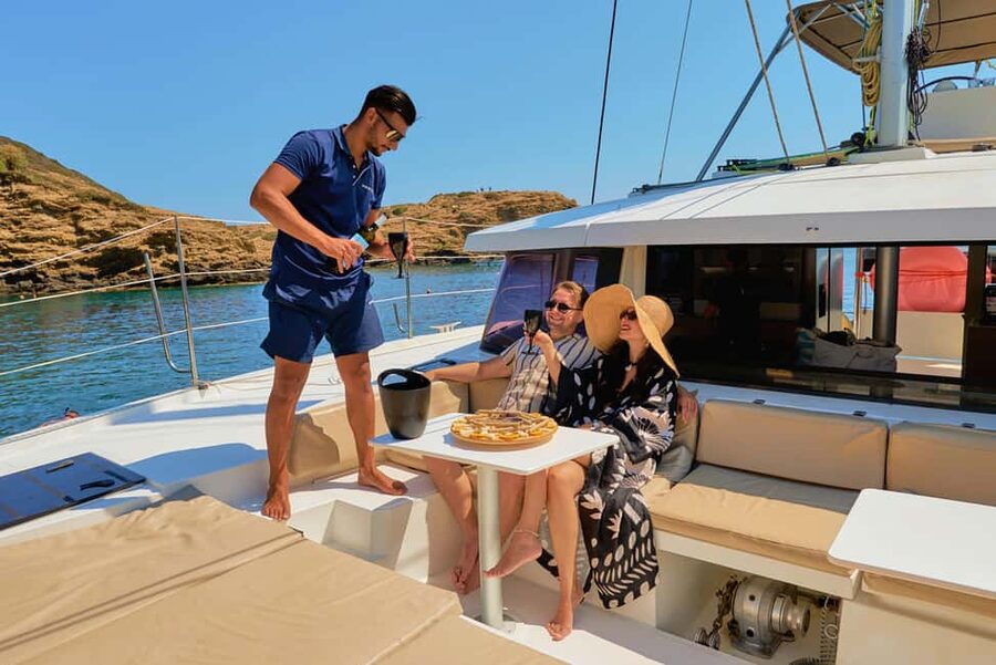 From Panormo: Luxe All-Inclusive Catamaran Cruise with Lunch - Three hours in Bali Village Bay