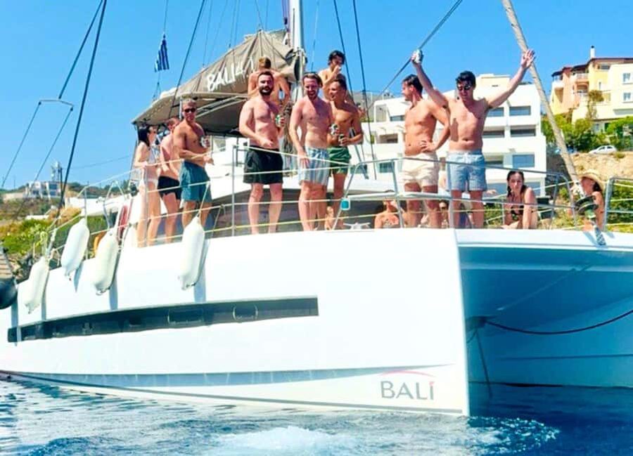 From Panormo: Luxe All-Inclusive Catamaran Cruise with Lunch - A freshly cooked Mediterranean lunch on board