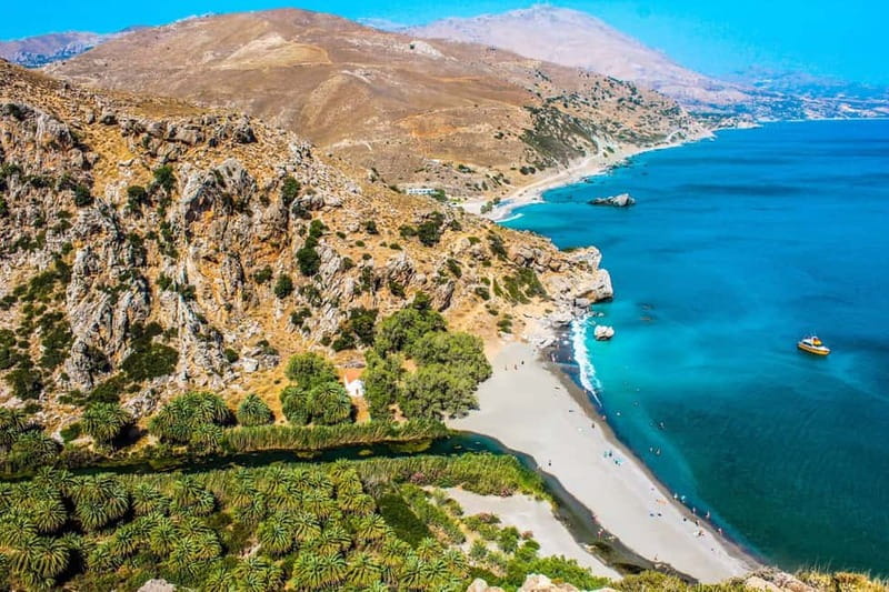 From Rethymno/Chania: Day Trip to Preveli Palm Beach - Kourtaliotiko Gorge and the river route