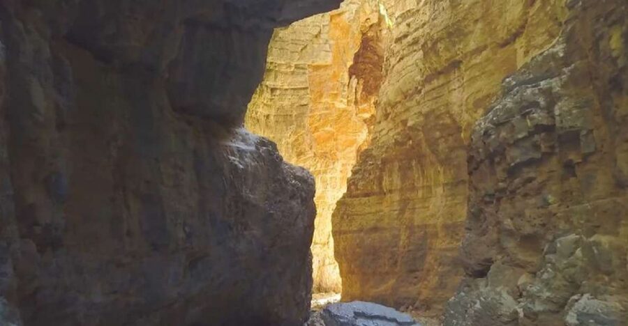 From Rethymno/Chania: Imbros Gorge Hike - Walking through the gorge, from open trail to narrow stone walls