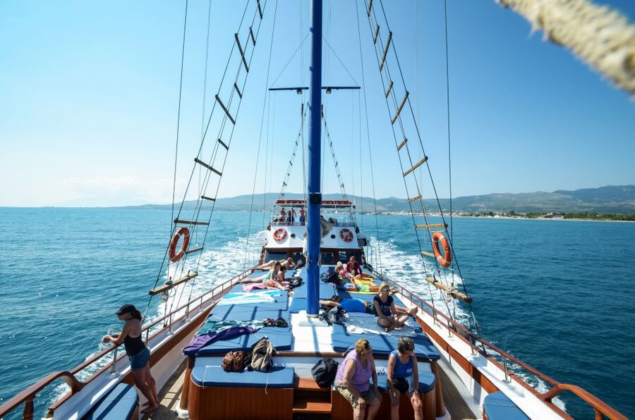 From the Port of Kos: Full Day Boat Cruise to 3 Islands - A Greek buffet lunch after the first island