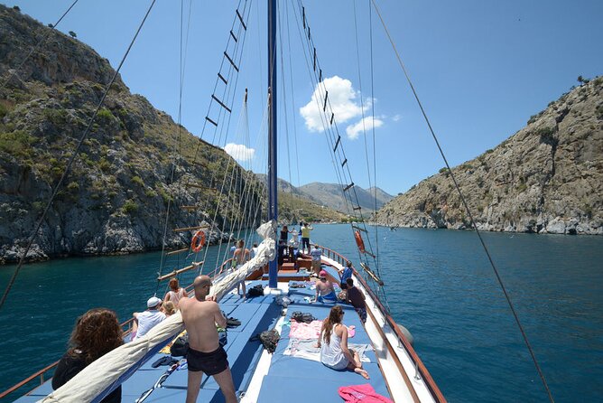Full Day 3-Island Boat Cruise from Port of Kos - Vathi: entering Kalymnos through a fjord