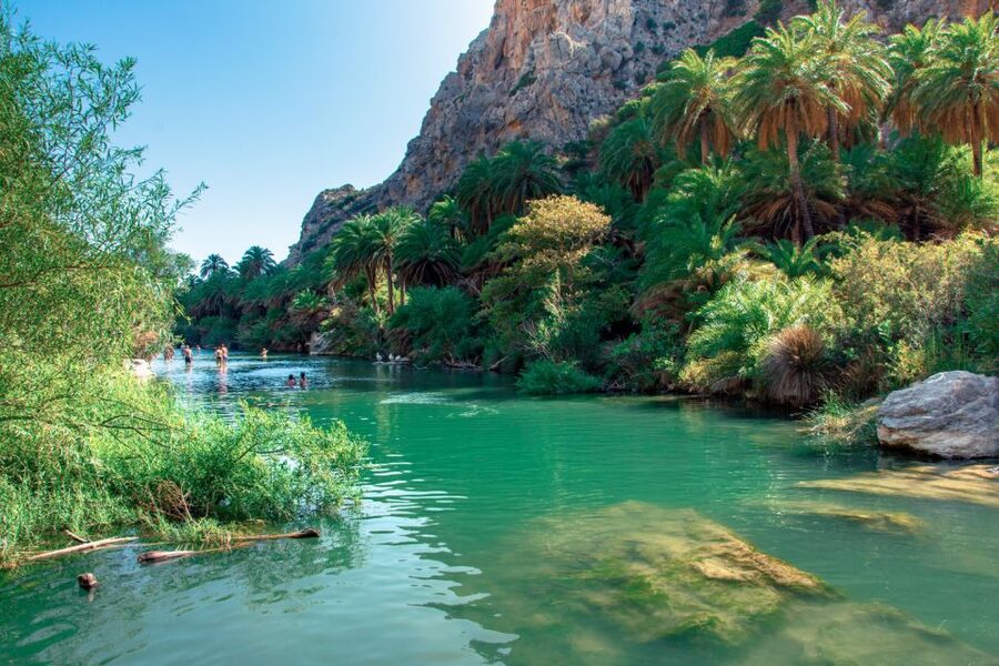 Georgioupolis: Preveli Palm Beach Day Trip by Bus and Boat - Two hours among palms, river, and falls