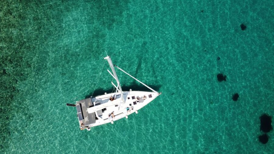 Gouvia: Corfu Island Sailing Trip with Snack and Soft Drinks - The Blue Caves on the way home