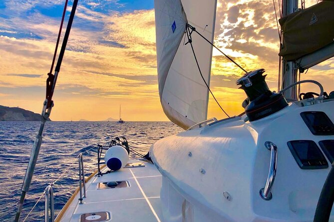 Half Day Premium Catamaran Cruise in Santorini including Oia - The Venetian lighthouse and sunset views