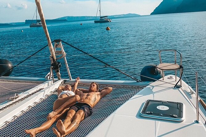 Half Day Premium Catamaran Cruise in Santorini including Oia - Crew service and the feel on board