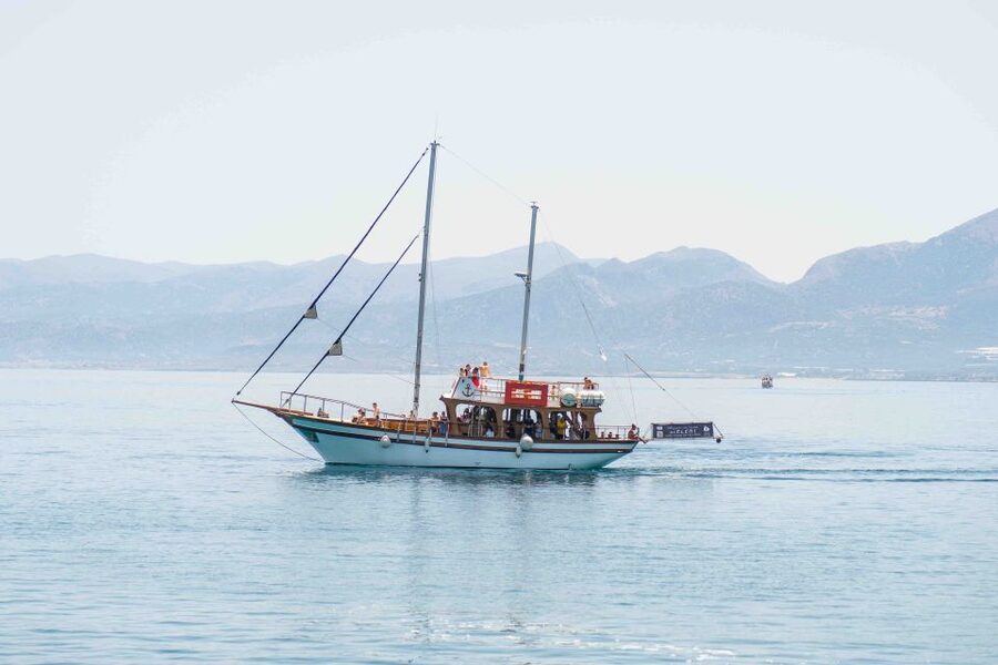 Hersonisos: Boat Cruise with Swim Stops and Lunch - St. George Bay and the first swim