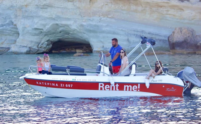 Hersonissos: Rent a Boat - No License Needed - Taking the helm from Hersonissos harbor